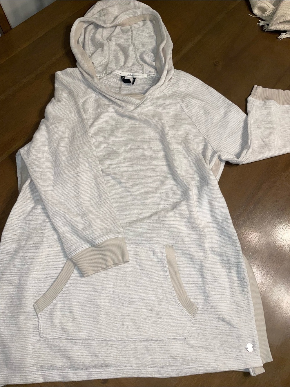 Calvin Klein Beige Hooded Pullover Sweater